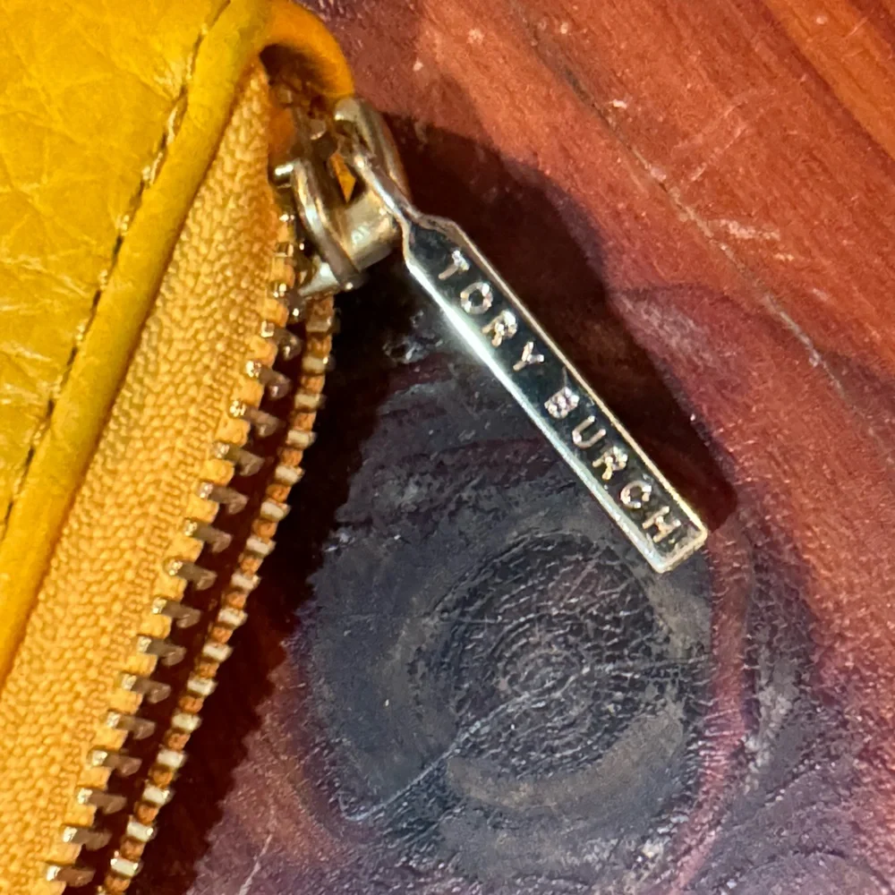 Tory Burch Stacked T Zip Continental Wallet Golden Yellow Leather